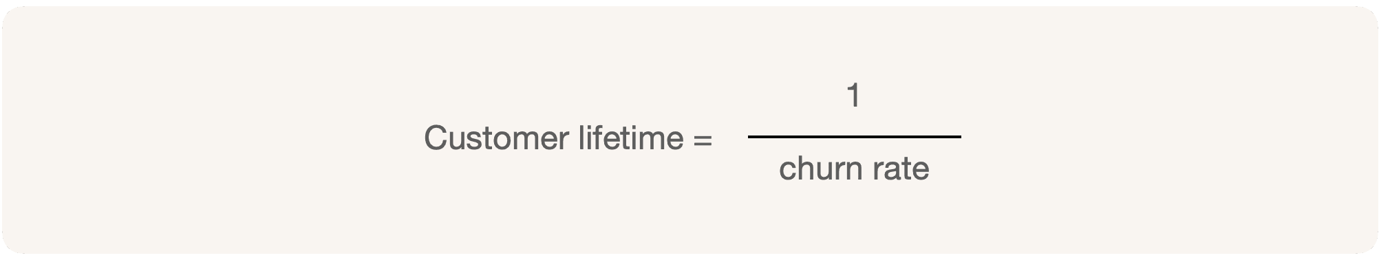 Simple Customer lifetime as reciprocal of churn rate