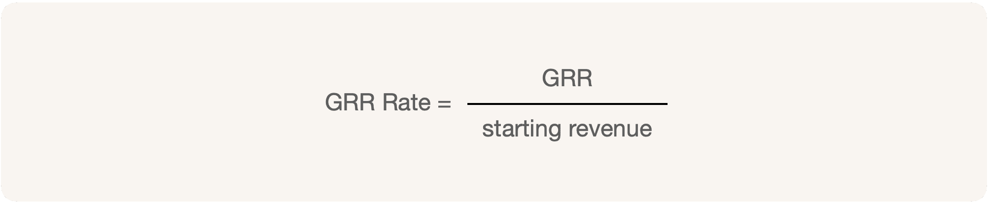 GRR Rate is the ratio of GRR and starting revenue